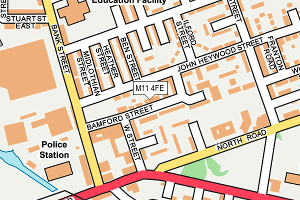 M11 4FE map - OS OpenMap – Local (Ordnance Survey)