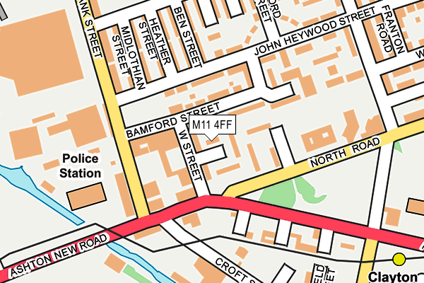 M11 4FF map - OS OpenMap – Local (Ordnance Survey)