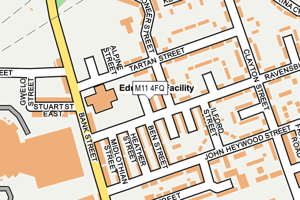 M11 4FQ map - OS OpenMap – Local (Ordnance Survey)