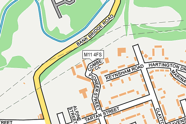 M11 4FS map - OS OpenMap – Local (Ordnance Survey)