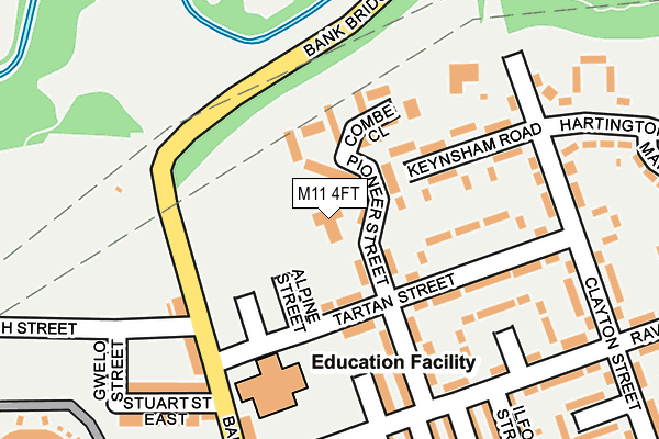 M11 4FT map - OS OpenMap – Local (Ordnance Survey)