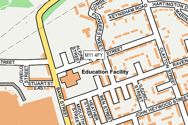 M11 4FY map - OS OpenMap – Local (Ordnance Survey)