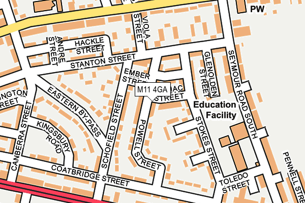 M11 4GA map - OS OpenMap – Local (Ordnance Survey)