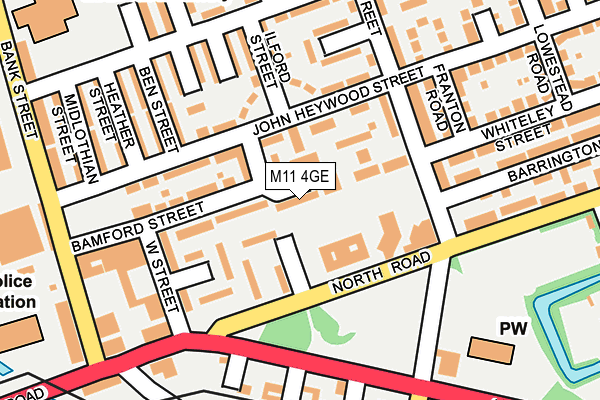 M11 4GE map - OS OpenMap – Local (Ordnance Survey)