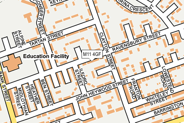 M11 4GF map - OS OpenMap – Local (Ordnance Survey)