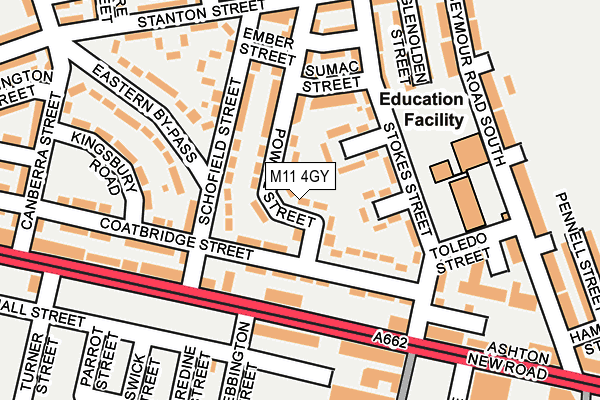 M11 4GY map - OS OpenMap – Local (Ordnance Survey)