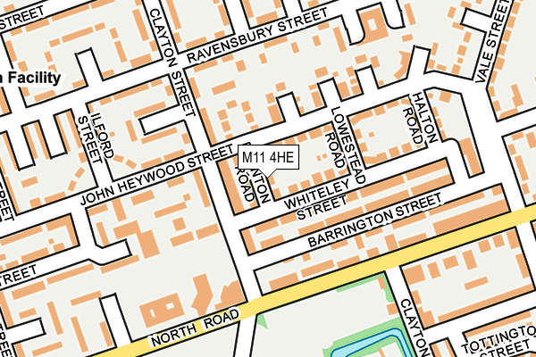 M11 4HE map - OS OpenMap – Local (Ordnance Survey)