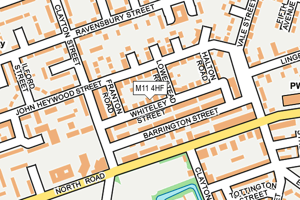 M11 4HF map - OS OpenMap – Local (Ordnance Survey)