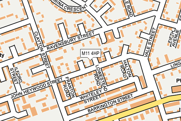 M11 4HP map - OS OpenMap – Local (Ordnance Survey)