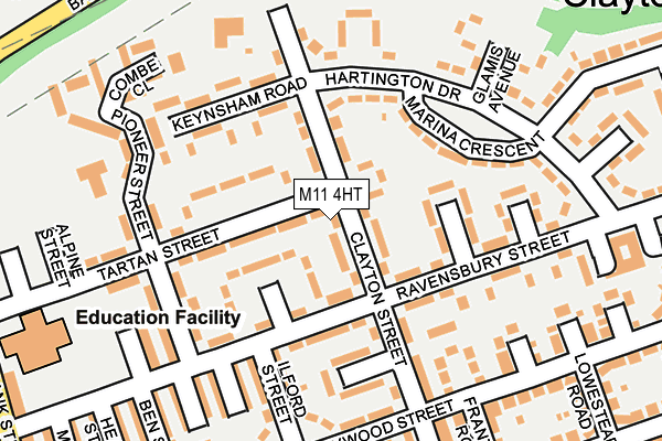 M11 4HT map - OS OpenMap – Local (Ordnance Survey)