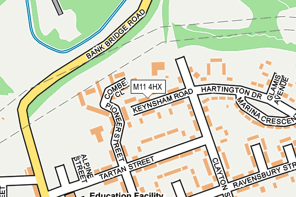 M11 4HX map - OS OpenMap – Local (Ordnance Survey)