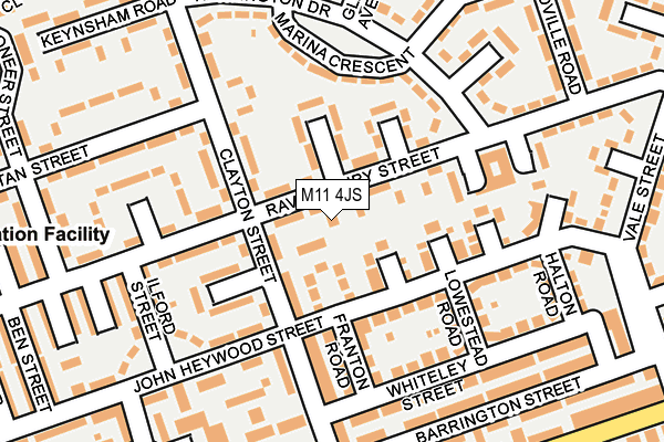 M11 4JS map - OS OpenMap – Local (Ordnance Survey)