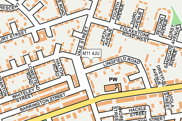 M11 4JU map - OS OpenMap – Local (Ordnance Survey)