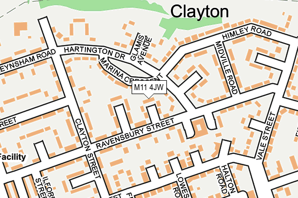 M11 4JW map - OS OpenMap – Local (Ordnance Survey)