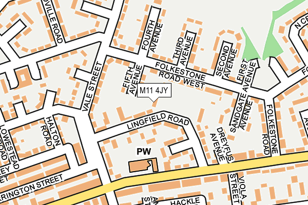 M11 4JY map - OS OpenMap – Local (Ordnance Survey)