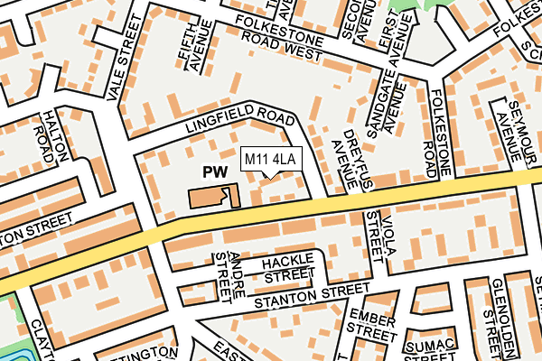 M11 4LA map - OS OpenMap – Local (Ordnance Survey)