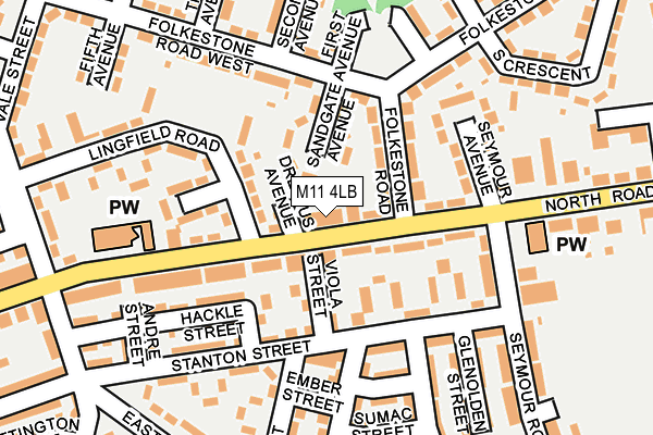 M11 4LB map - OS OpenMap – Local (Ordnance Survey)