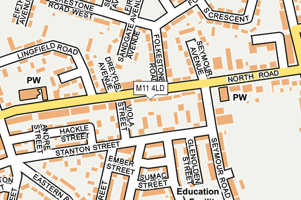 M11 4LD map - OS OpenMap – Local (Ordnance Survey)