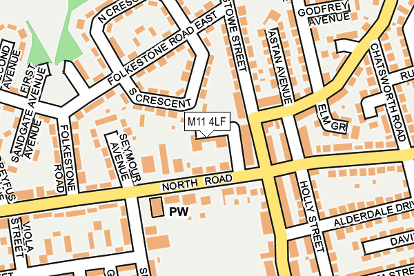 M11 4LF map - OS OpenMap – Local (Ordnance Survey)