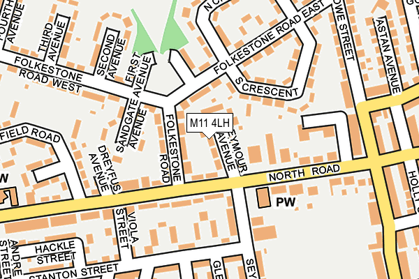 M11 4LH map - OS OpenMap – Local (Ordnance Survey)