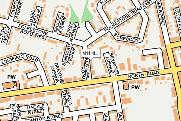 M11 4LJ map - OS OpenMap – Local (Ordnance Survey)