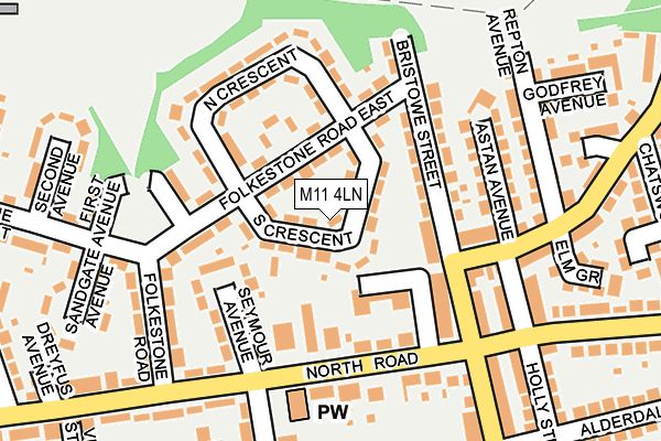 M11 4LN map - OS OpenMap – Local (Ordnance Survey)