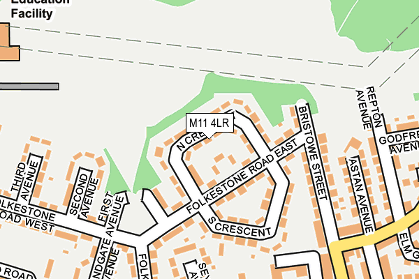 M11 4LR map - OS OpenMap – Local (Ordnance Survey)