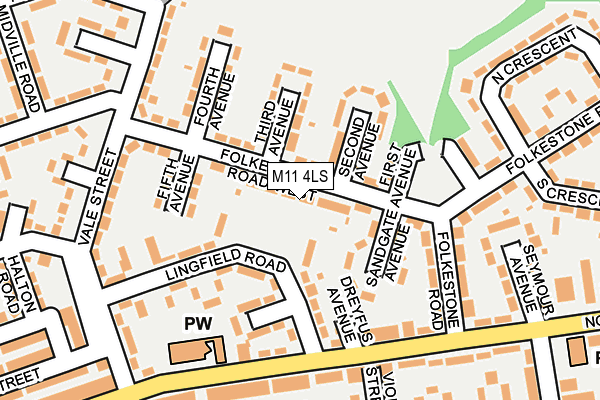 M11 4LS map - OS OpenMap – Local (Ordnance Survey)