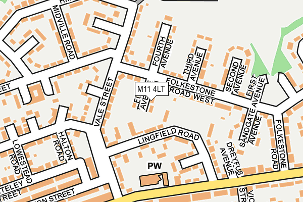 M11 4LT map - OS OpenMap – Local (Ordnance Survey)