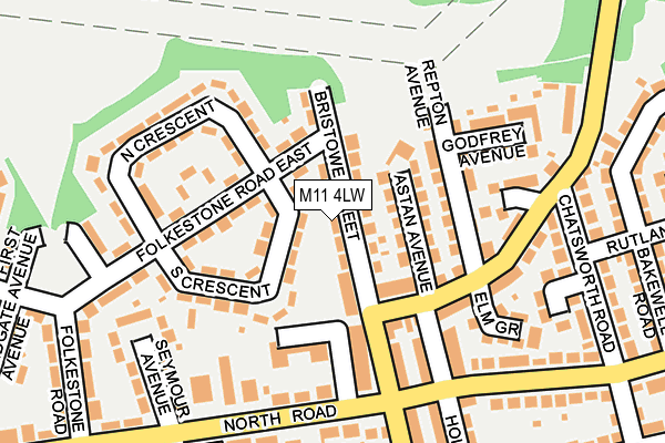 M11 4LW map - OS OpenMap – Local (Ordnance Survey)