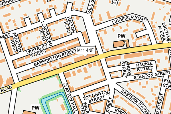 M11 4NF map - OS OpenMap – Local (Ordnance Survey)