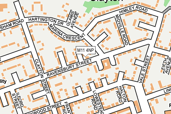 M11 4NP map - OS OpenMap – Local (Ordnance Survey)