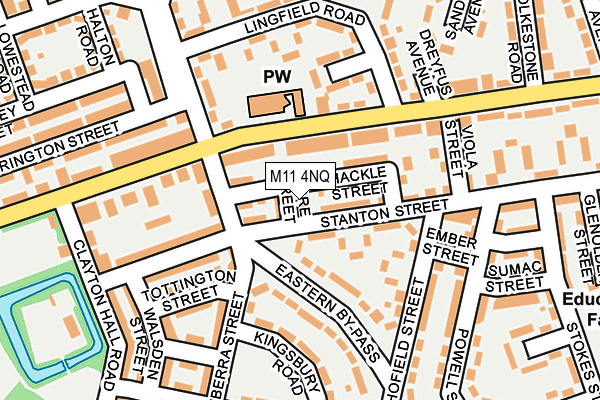 M11 4NQ map - OS OpenMap – Local (Ordnance Survey)