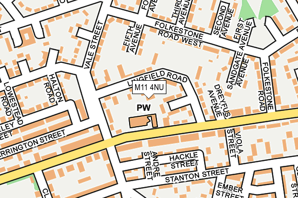 M11 4NU map - OS OpenMap – Local (Ordnance Survey)