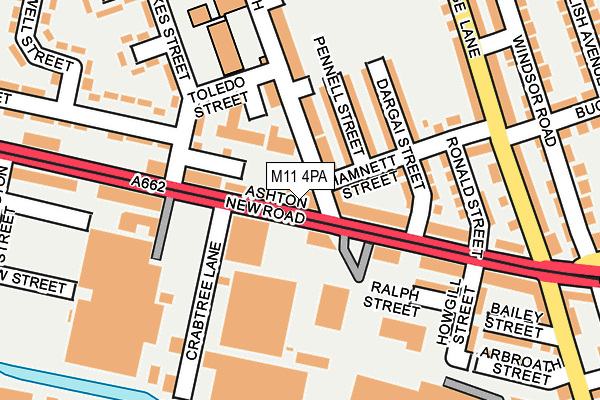 M11 4PA map - OS OpenMap – Local (Ordnance Survey)