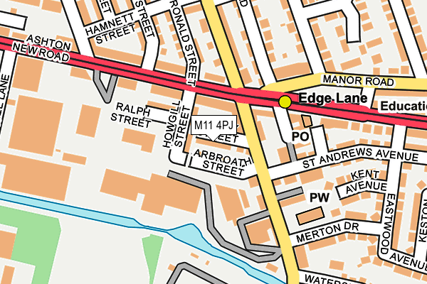 M11 4PJ map - OS OpenMap – Local (Ordnance Survey)