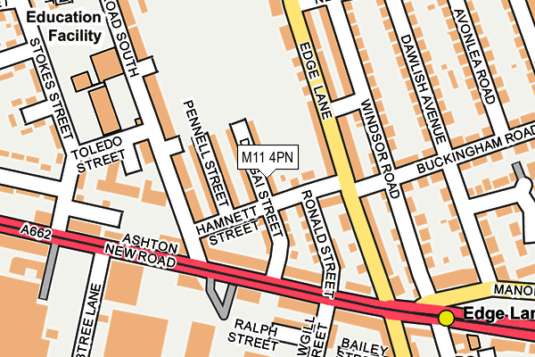 M11 4PN map - OS OpenMap – Local (Ordnance Survey)