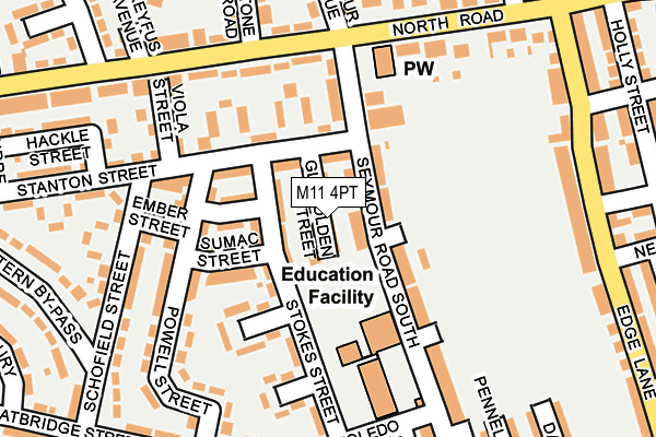 M11 4PT map - OS OpenMap – Local (Ordnance Survey)