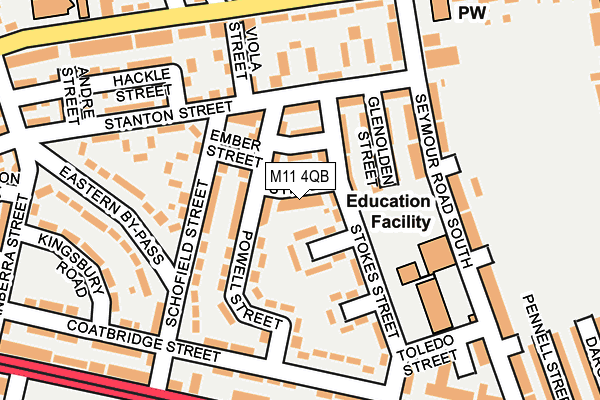 M11 4QB map - OS OpenMap – Local (Ordnance Survey)