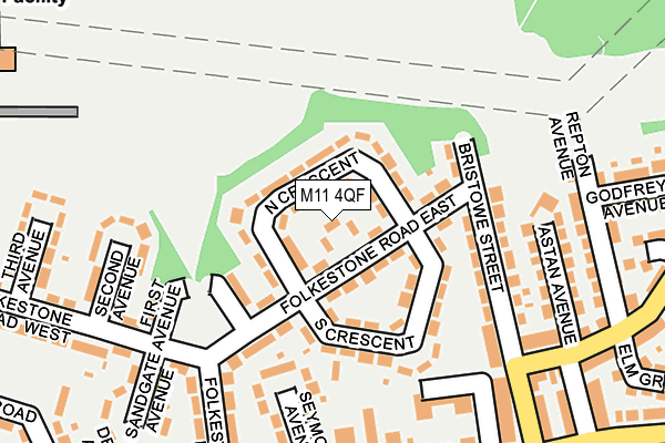 M11 4QF map - OS OpenMap – Local (Ordnance Survey)