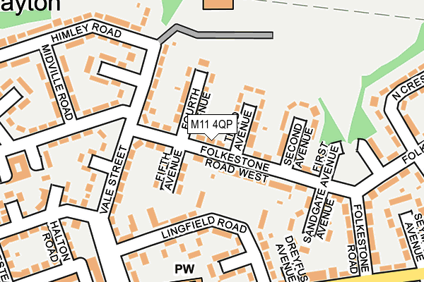 M11 4QP map - OS OpenMap – Local (Ordnance Survey)