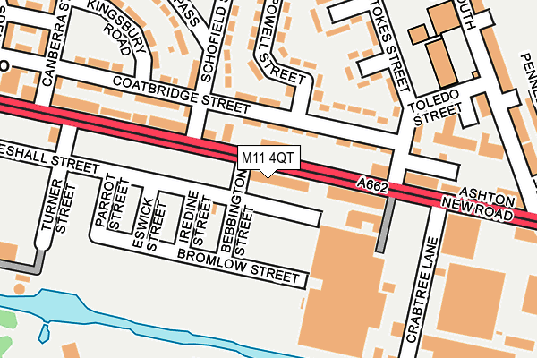 M11 4QT map - OS OpenMap – Local (Ordnance Survey)