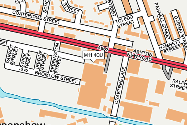 M11 4QU map - OS OpenMap – Local (Ordnance Survey)