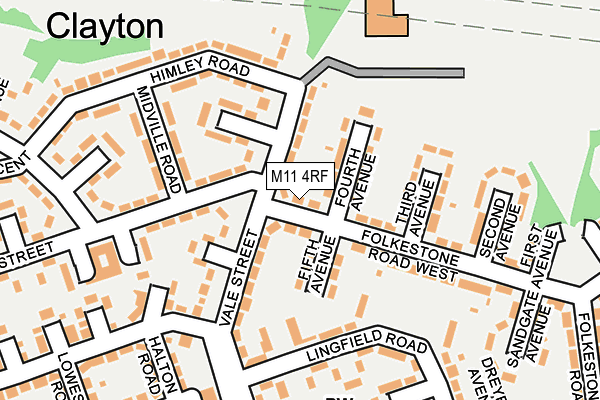 M11 4RF map - OS OpenMap – Local (Ordnance Survey)