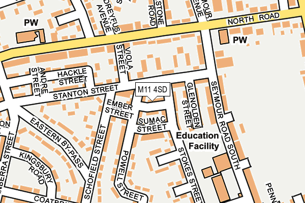 M11 4SD map - OS OpenMap – Local (Ordnance Survey)