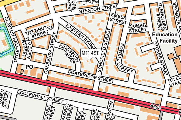 M11 4ST map - OS OpenMap – Local (Ordnance Survey)