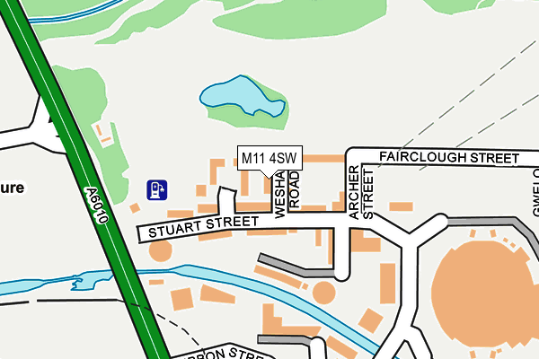 M11 4SW map - OS OpenMap – Local (Ordnance Survey)