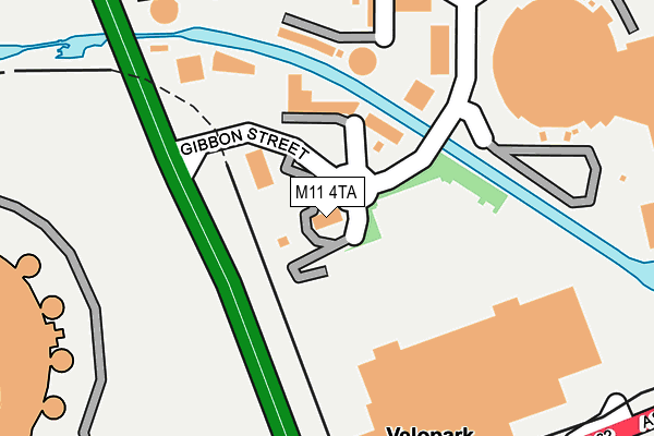 M11 4TA map - OS OpenMap – Local (Ordnance Survey)