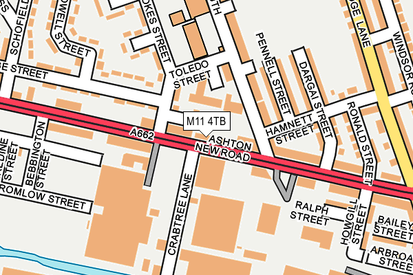 M11 4TB map - OS OpenMap – Local (Ordnance Survey)