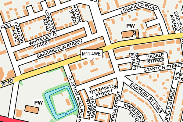 M11 4WE map - OS OpenMap – Local (Ordnance Survey)
